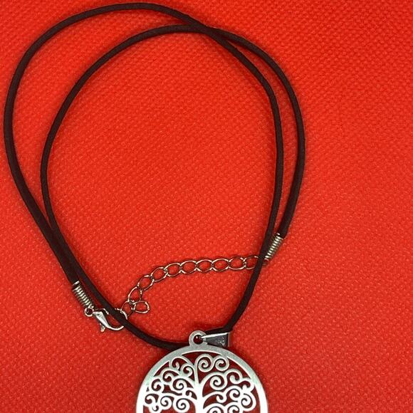 Leather Chorded Stainless Steel Tree of Life - Picture 2 of 2